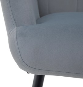 Fotoliu cu suport pentru picioare, ţesătură Velvet gri/negru, HABEN