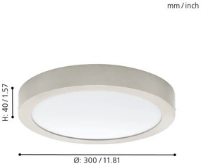 Eglo 32443 - Plafonieră LED FUEVA 1 LED/24W/230V