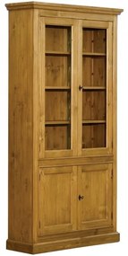 Vitrina, natur, din lemn masiv cu aspect vintage, doule, Country