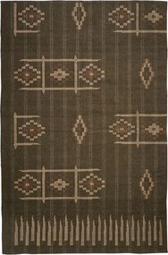 Covor din bumbac țesut manual cu model geometric, 160×240 cm, „Kaki Kilim"