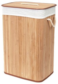 Coș de rufe în culoare naturală din bambus 78 l Bamboo – Compactor