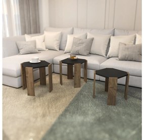Set 3 măsuțe cafea Lorizolla (antracit + nuc). 1106450