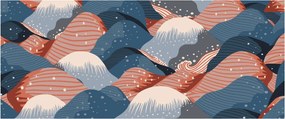 Tablou - Valuri japoneze (120x50 cm)