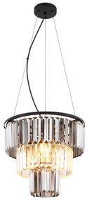 Lustra suspendata design modern NAXIS 3L negru/fumuriu