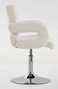 HR8404KW Scaun Crem Boucle cu Bază Aurie