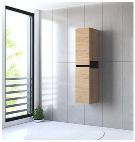 Dulap suspendat pentru baie Stokes, stejar auriu