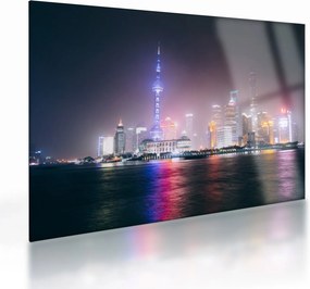 Tablou pe sticlă Shangai nocturn (70x50 cm)