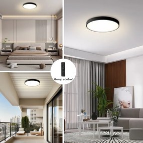 Brilagi - Lampă LED dimabilă POOL LED/60W/230V 3000-6000K Ø 60 cm negru + telecomandă