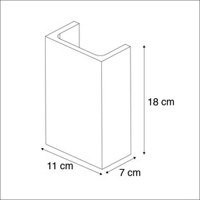 Aplică industrială gri din beton dreptunghiulară - Meaux