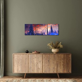 Tablou - Amurg dev iarnă (cu ceas) (90x30 cm)