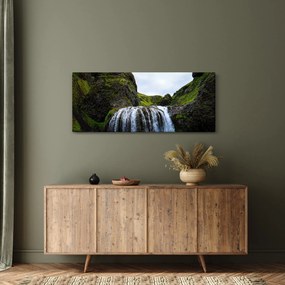 Tablou - Stânci cu cascadă (120x50 cm)
