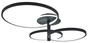 Lustra LED cu Telecomanda, 3 Tipuri De Lumina, 100W, Negru