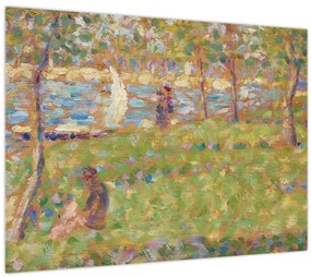 Tablou pe sticlă - Georges Seurat, Study for "La Grande Jatte", reproducere (70x50 cm)