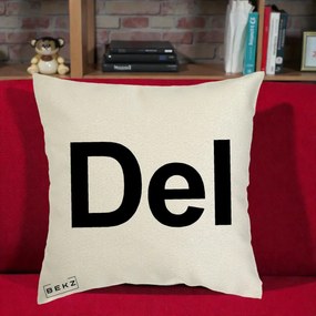Perna Personalizata Tasta Del Tipografie Bold, 40x40 cm, Ecru, Husa Detasabila, Perna Inclusa, BEKZ®