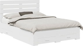 vidaXL Cadru de pat cu sertar cu headboard cu depozitare Lemn compozit