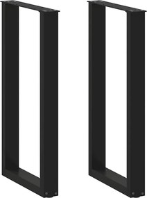 vidaXL Picioare de masă de bar în formă de U, 2 buc., negru, 50x(90-91) cm, oțel