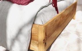 Pat lemn masiv Karl Tapițat Stejar Personalizabil - 200x200cm