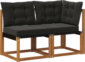 vidaXL Canapea de exterior din mijloc și colț 2 Bucată natural