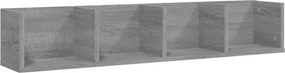 vidaXL Raft de perete CD-uri, gri sonoma, 100x18x18 cm, lemn prelucrat
