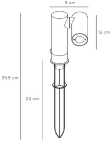 Lampă LED de exterior Lucide 27894/05/29 TATUM LED/4,5W/230V IP65 39,5 cm antracit