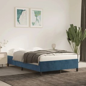 347316 vidaXL Cadru de pat, albastru închis, 120x200 cm, catifea