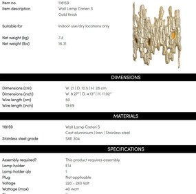 Aplica de perete LUX design decorativ Creten S
