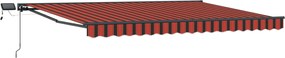 vidaXL Cadru manual de marchiză cu LED-uri Portocaliu și negru 5 x 3 m