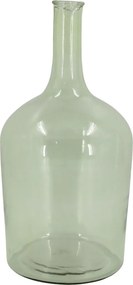 Damigeana decorativa, verde, din sticla, D24cm