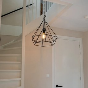 Lampă suspendată scandinavă neagră - Karkass