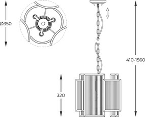 Brilagi - Candelabru suspendat pe lanț RAMOS 3xE14/60W/230V auriu