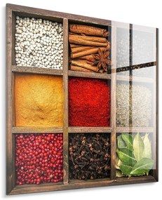 Tablou din sticlă 30x30 cm Spices Box – Styler