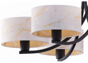 Jupiter 2105 - Candelabru suspendat pe lanț ARTHUR 6xE27/15W/230V alb/negru/decor marmură