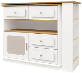 Masă de bar extensibilă cu spațiu de depozitare, Alb | Aosom Romania