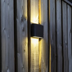 Set de 2 aplice exterioare gri închis 17,5 cm inclusiv LED - Batt