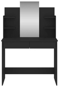 Masa de toaleta cu oglinda, negru, 96x39x142 cm