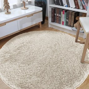 Covor rotund în crem Lăţime: 120 cm | Lungime: 120 cm