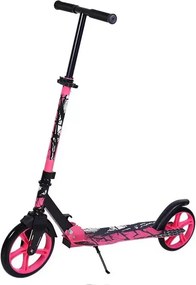 Trotineta copii si adolescenti NOVOKIDS™ Funky Camo PRO, Maxim 100 kg, Functie Super Brake, Diametru roata fata 230 mm, Roz Camuflaj