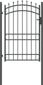 vidaXL Poartă de gard cu țepi Gri 200 x 100 cm Oțel vopsit în pulbere
