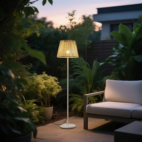 Lampă de podea de exterior albă cu abajur din frânghie bej IP44 - Virginia Jayla