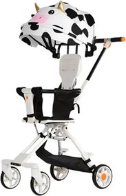 Carucior bebe sport pliabil cu copertina model vacuta, NBW, blocare roti, 6-36 luni, Alb