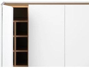 Comodă albă înaltă cu aspect de lemn de stejar 95x120 cm Arista – Teulat