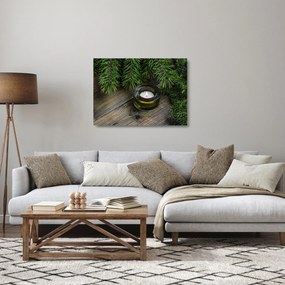 Tablou pe sticlă - lumânare de Crăciun (70x50 cm)
