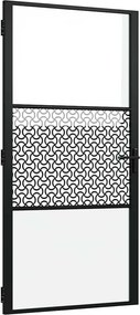 vidaXL Ușă de sticlă Traforaj Negru 76 x 3.5 x 201.5 cm Aluminiu