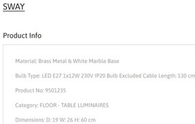 Veioza/Lampa de masa design modern minimalist SWAY