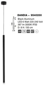 Lustra, Pendul LED design tubular DANDIA