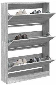 vidaXL Pantofar, gri sonoma, 80x21x125,5 cm, lemn prelucrat