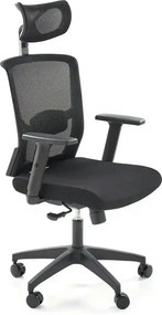 Scaun birou MASON, negru, stofa/plasa, 62x62x120/130 cm