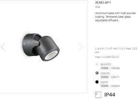 Aplica de perete moderna de exterior cu protectie IP44 XENO AP1 negru 129464