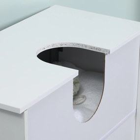 kleankin Mobilier Sub Lavoar pentru Baie, din MDF, 60x30x60cm, Gri si Alb | Aosom Ro