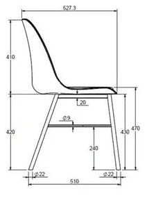 Scaun Unique Furniture Whistler, galben-gri